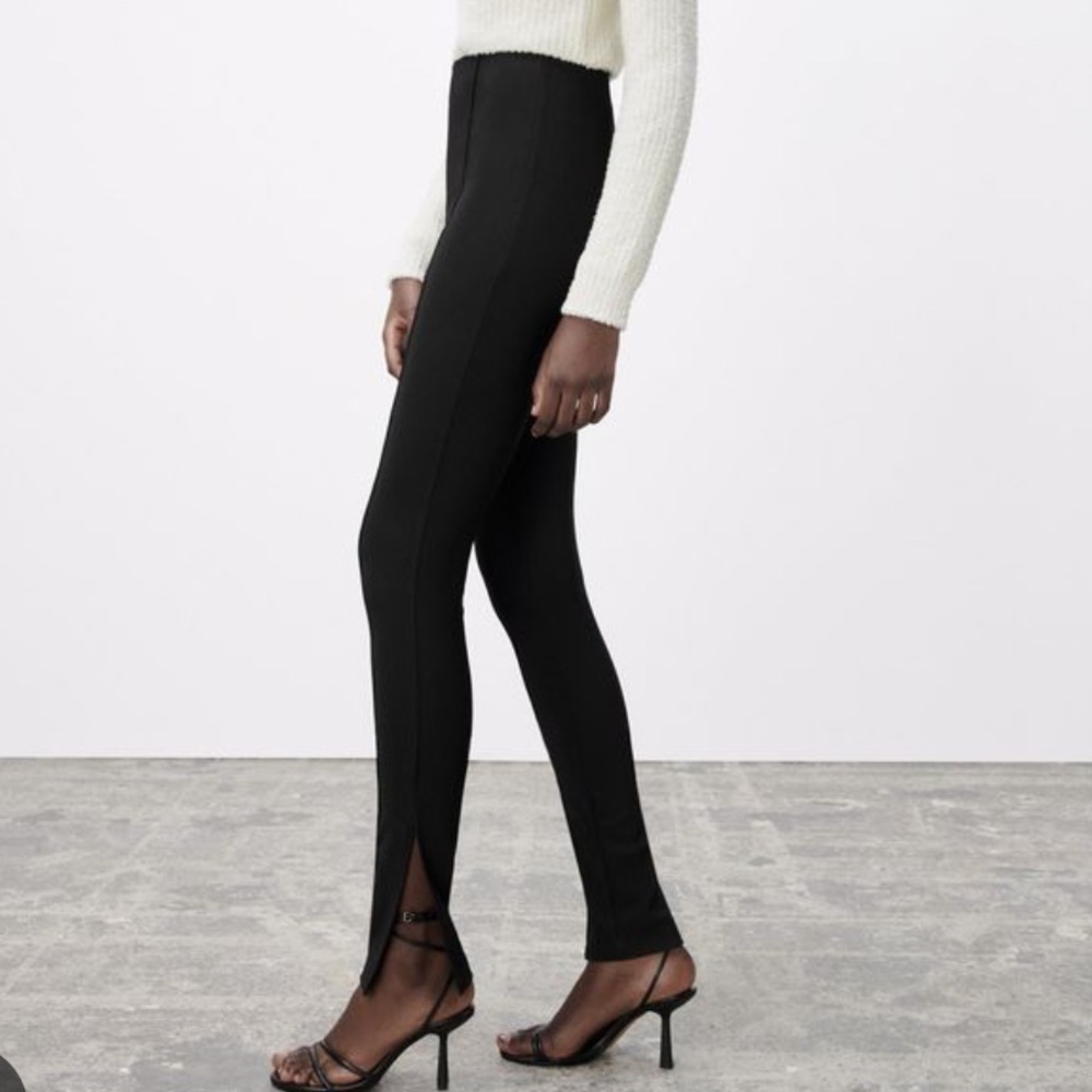 NWT ZARA High Rise Leggings Black Small